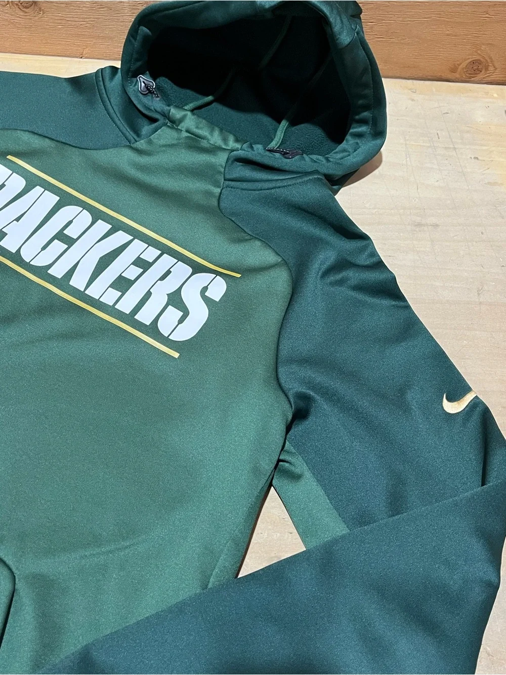 Nike Green Packers Crewneck Hoodie with White Logo